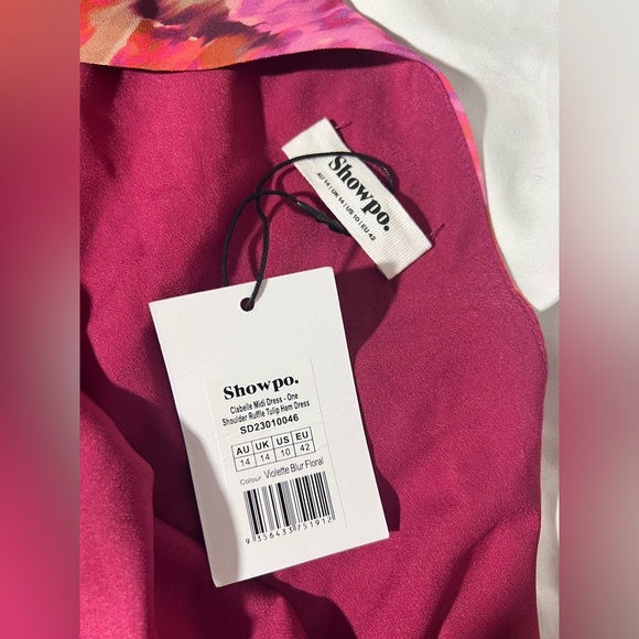 Showpo CLABELLE MIDI DRESS ONE SHOULDER RUFFLE TULIP HEM | 10 NWT - Picture 13 of 15